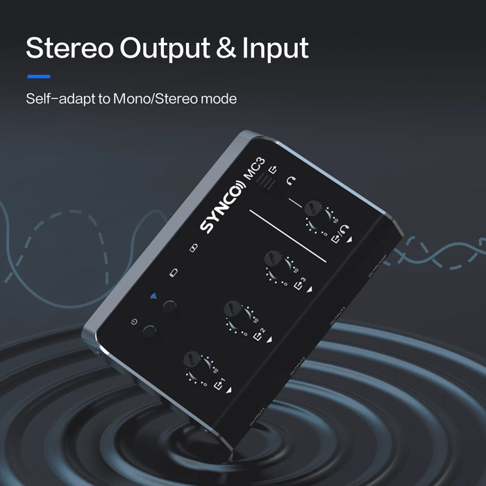 SYNCO μίκτης ήχου MC3-LITE, 4 καναλιών, Bluetooth, 500mAh, γκρι - Image 2