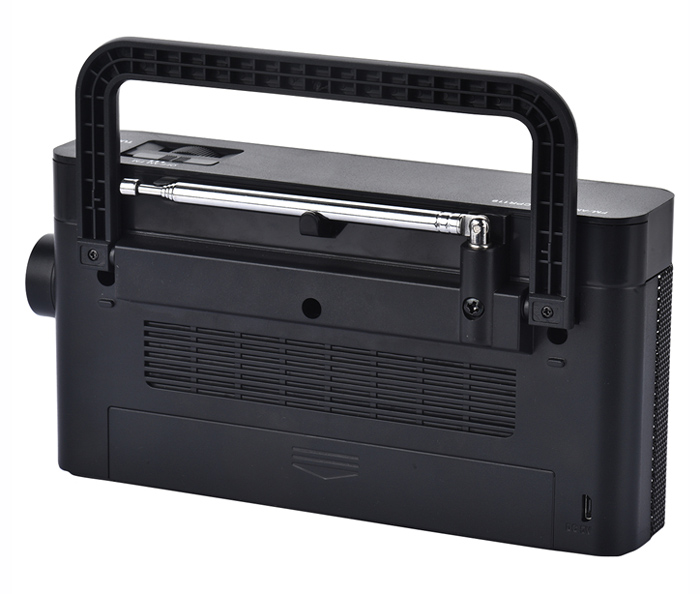 POWERTECH φορητό ραδιόφωνο PT-1244 με πτυσσόμενη κεραία, μαύρο - Image 2