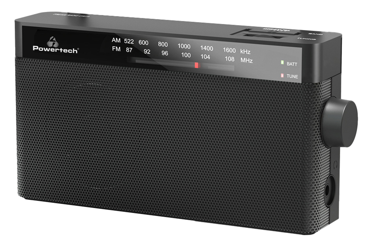 POWERTECH φορητό ραδιόφωνο PT-1244 με πτυσσόμενη κεραία, μαύρο - Image 3